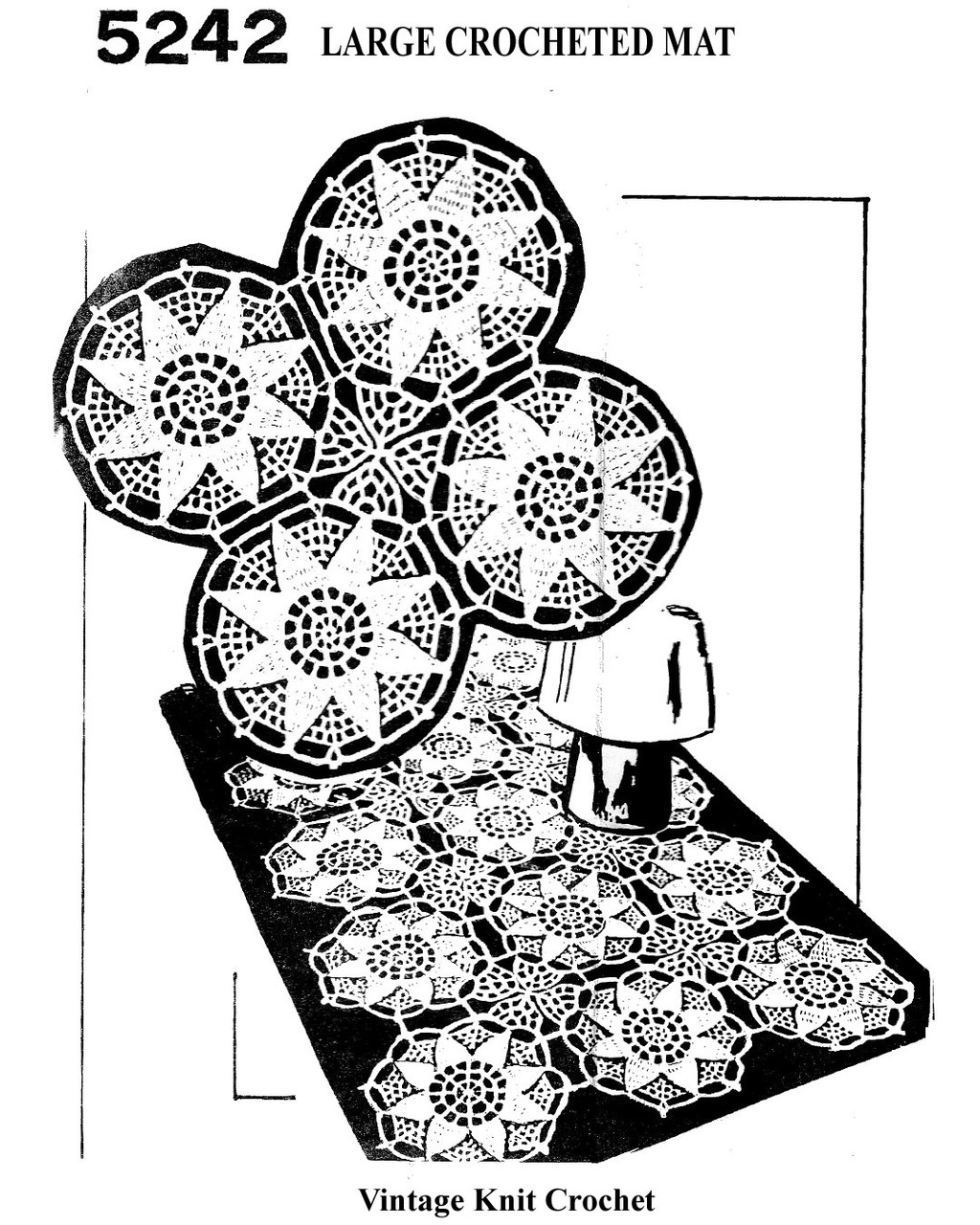 Crochet Flower Motifs for Mats Pattern, Anne Cabot No 5242