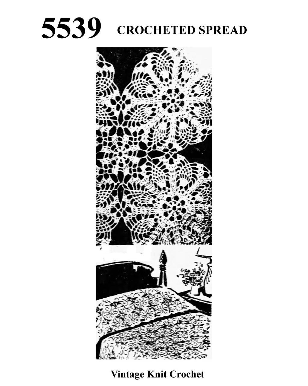 Crochet Bedspread Motif Pattern in Pineapple Stitch