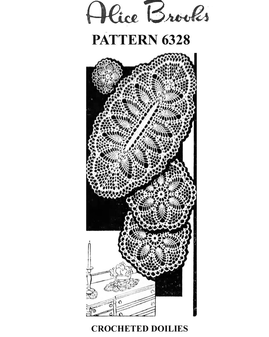 Vintage 1939 Crocheted Doilies Pattern Design 6328