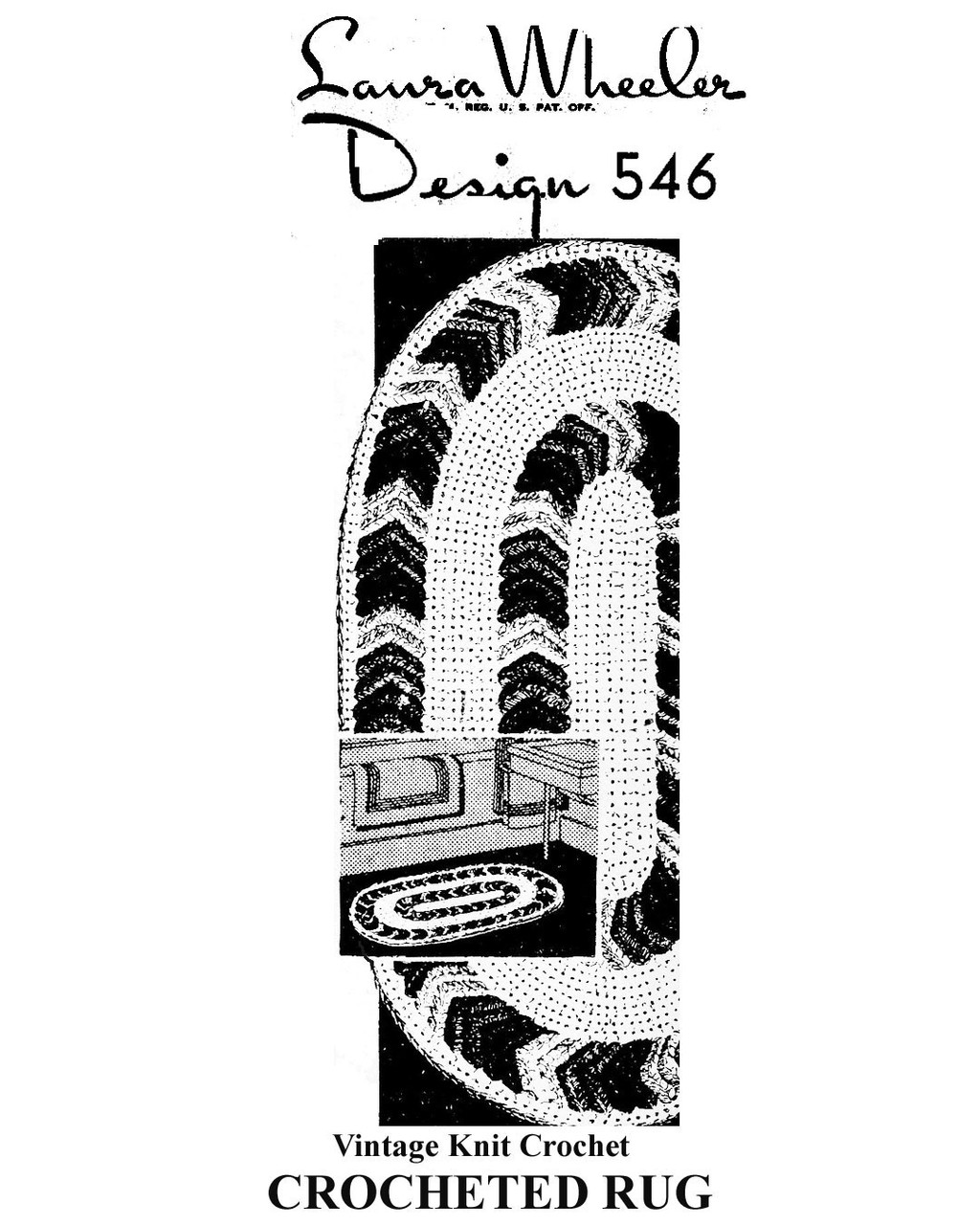 Oval Area Rug Crochet Pattern Design 546