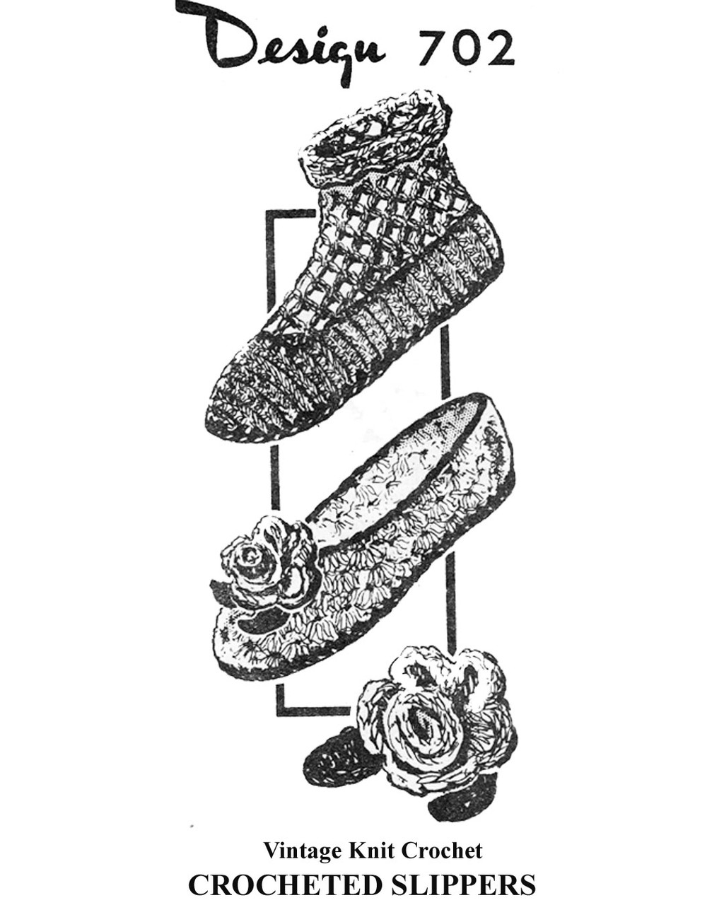 Crochet Slippers and Boots Pattern Design 702