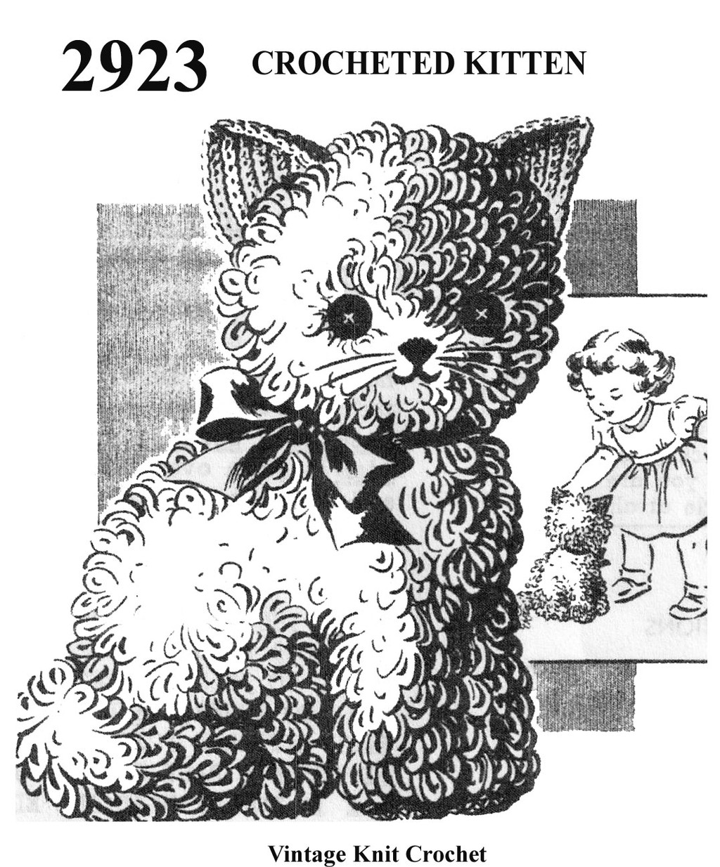 Crocheted Kitten, Stuffed Toy No R-2923