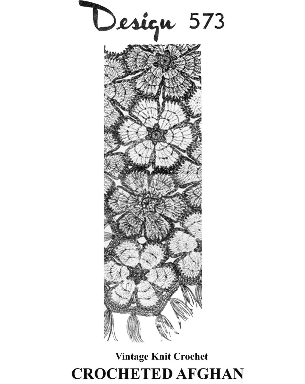 Flower Motif Crochet Afghan Pattern, Design 573