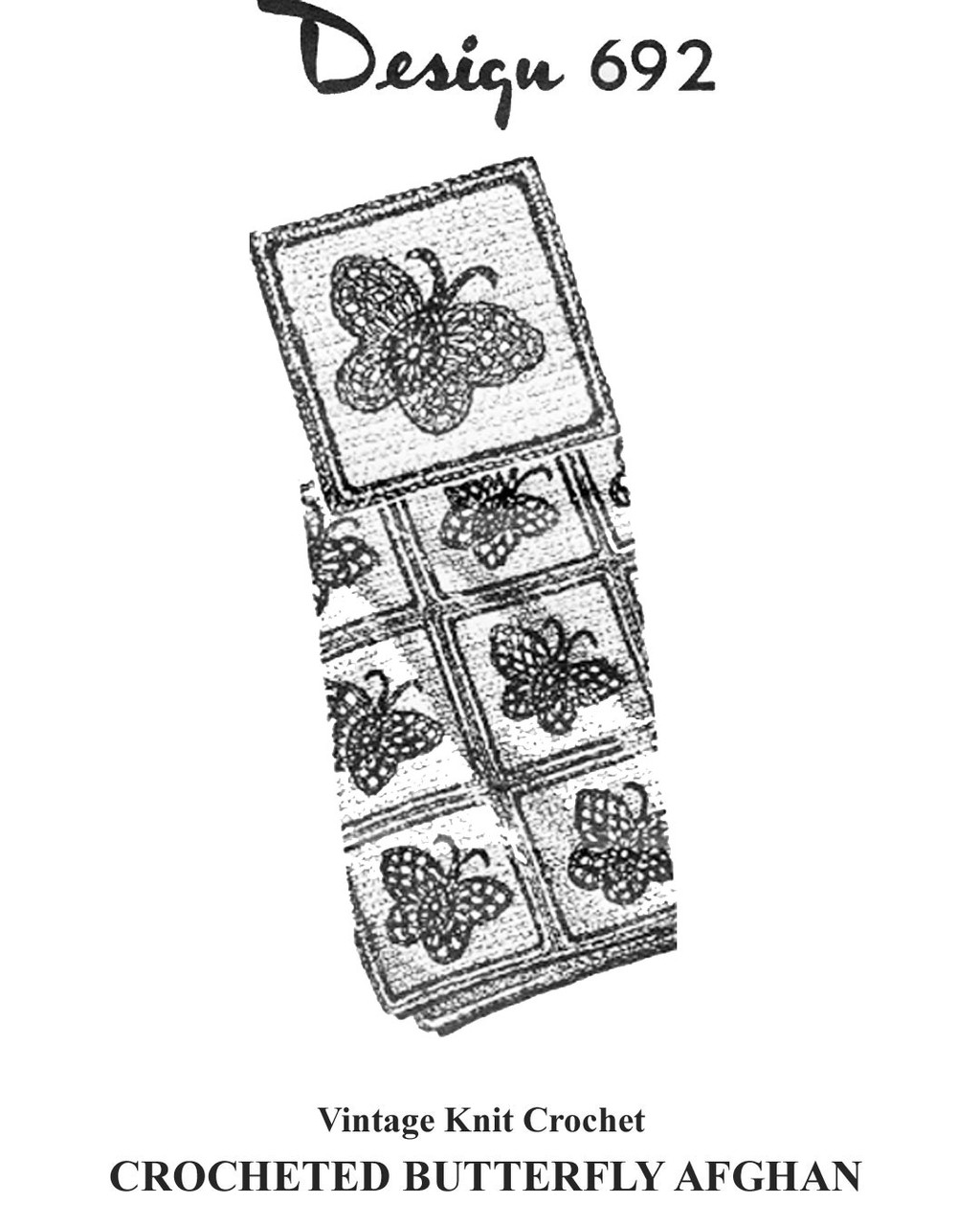 Butterfly Crochet Squares Pattern for Afghan Design 692