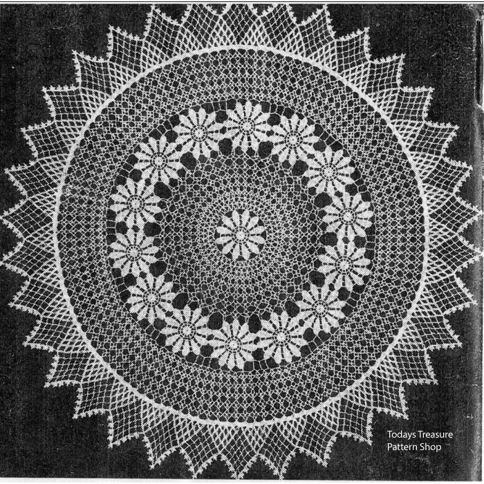 Vintage Daisy Ring Doily Crochet Pattern 