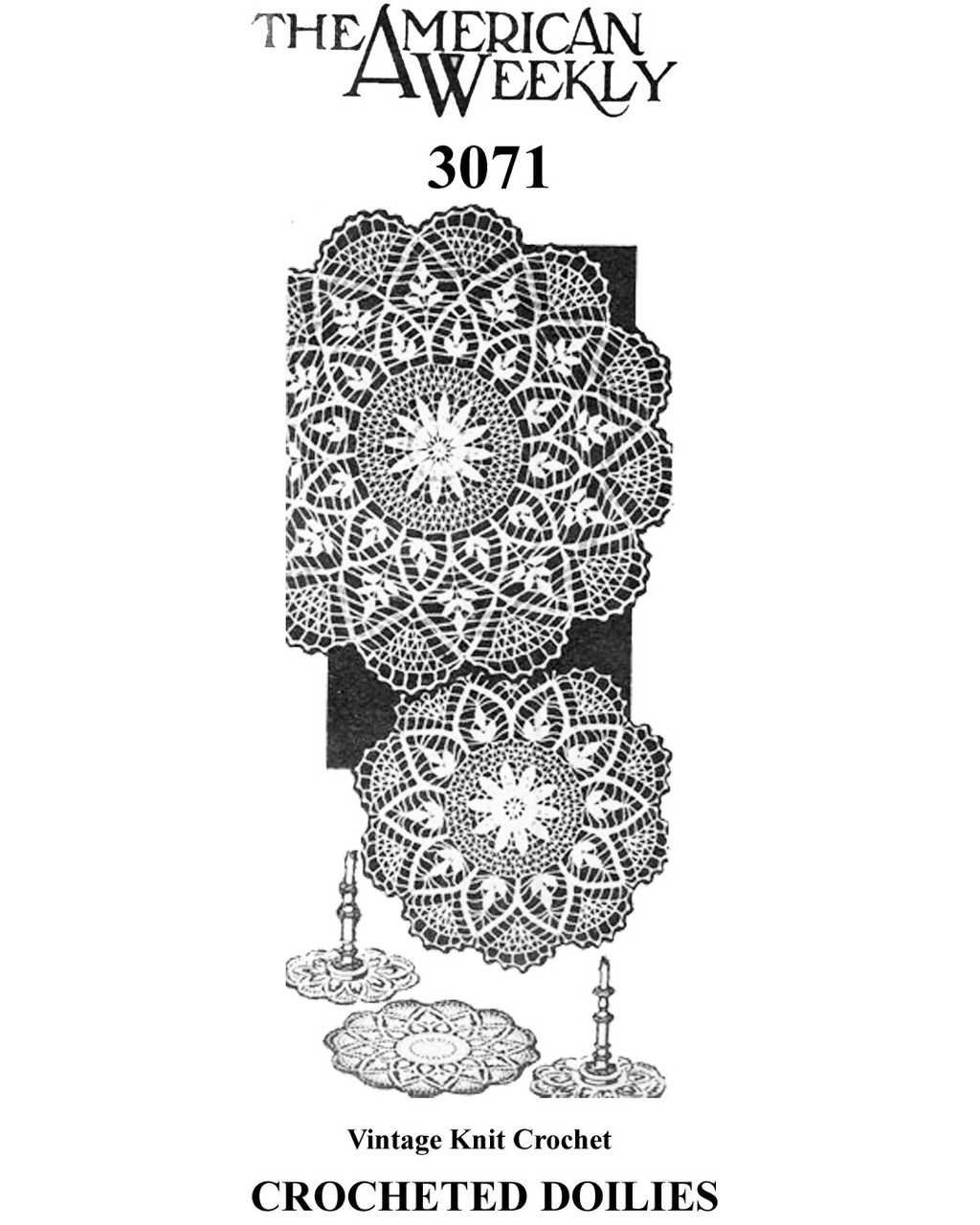 Fern Doilies, Small Large, Pattern Design 3071