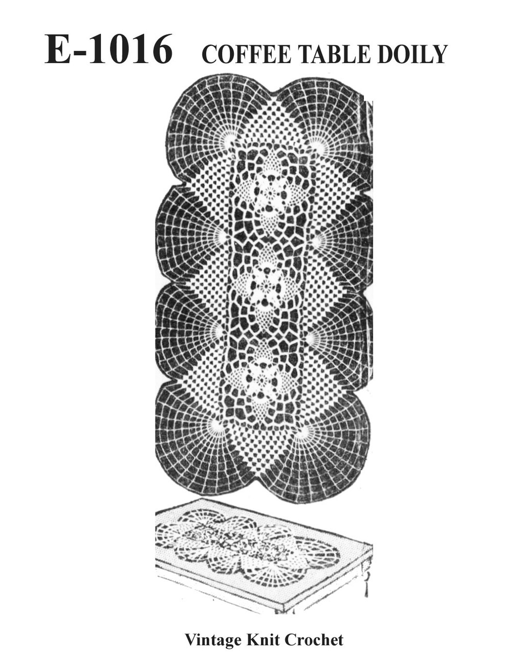 Crochet Medallion Runner Pattern, Fan Border No E-1016