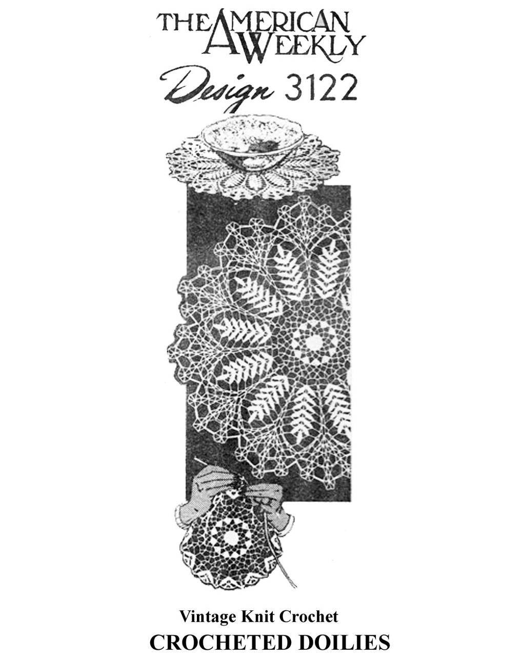 Large Small Fern Doilies Crochet Pattern Design 3122