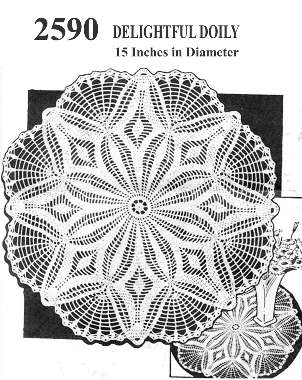 Delightful Doily Crochet Pattern, Mail Order No 2590