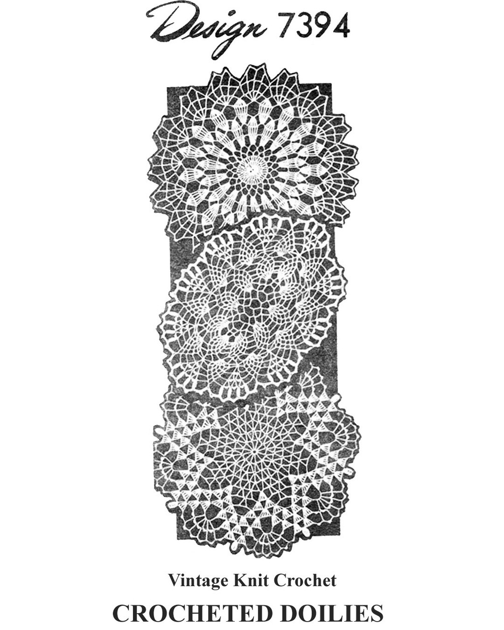Three easy crocheted doilies pattern Design 7394