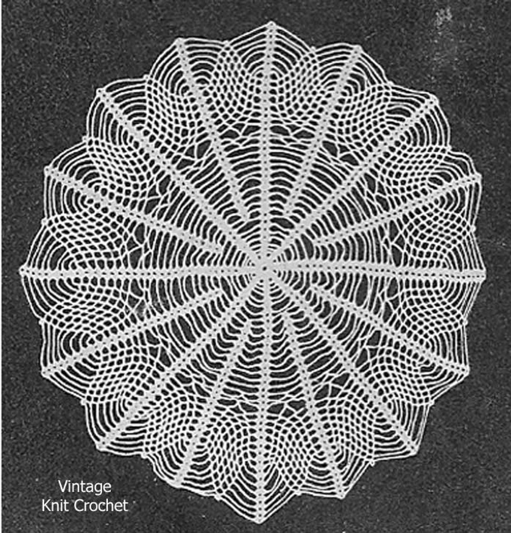 Web Doily Crochet Pattern, Vintage Knit Crochet Pattern Shop