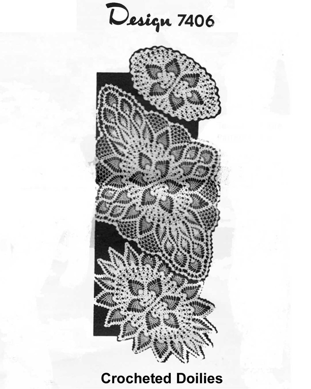 Oval Pineapple Crochet Doilies Pattern Design 7406