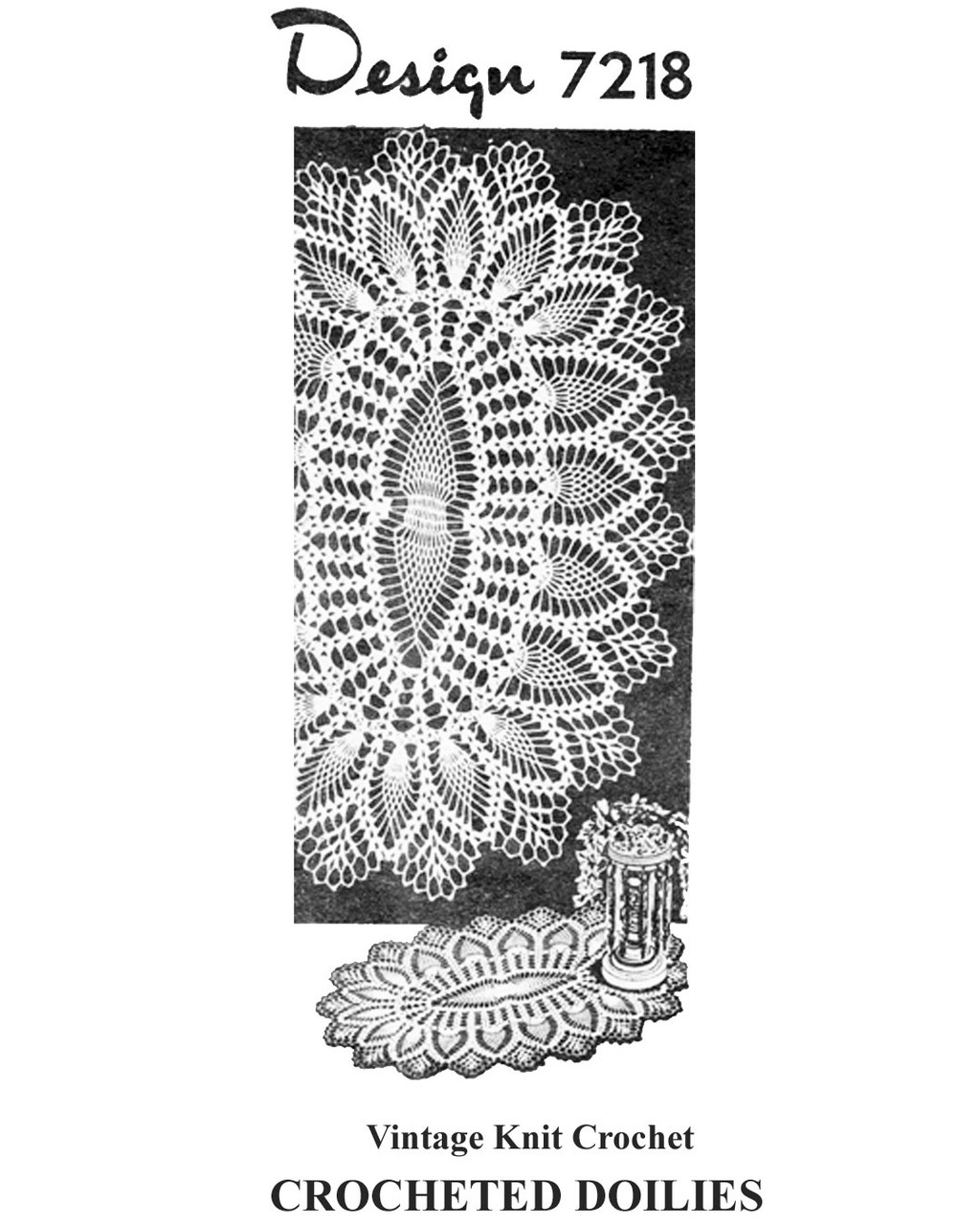 Oval & Round Pineapple Doilies in three sizes each, Design 7218