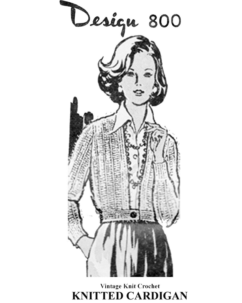 Knitted Mohair Cardigan Pattern Design 800