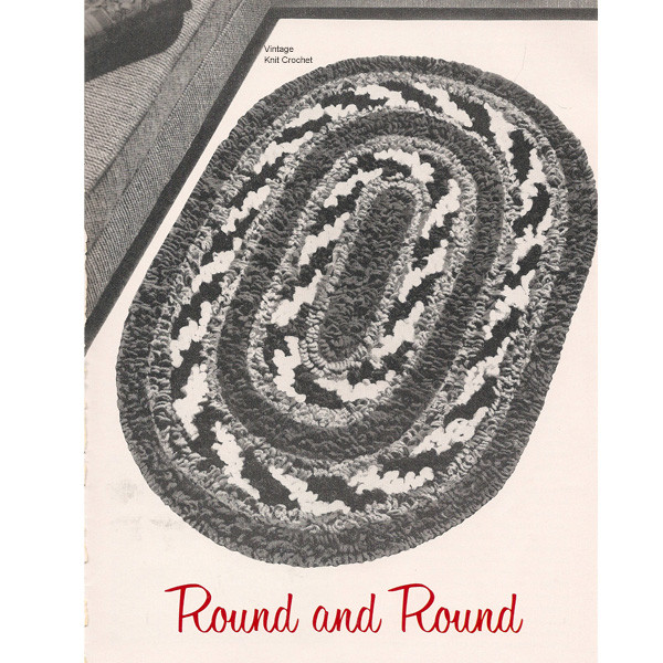 Oval Area Rug Crochet Pattern in Four Colors