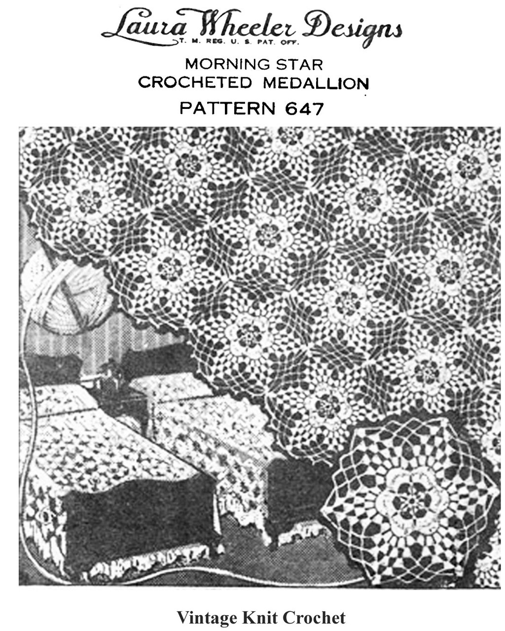 Morning Star Crochet Motif Pattern, Laura Wheeler Design 647