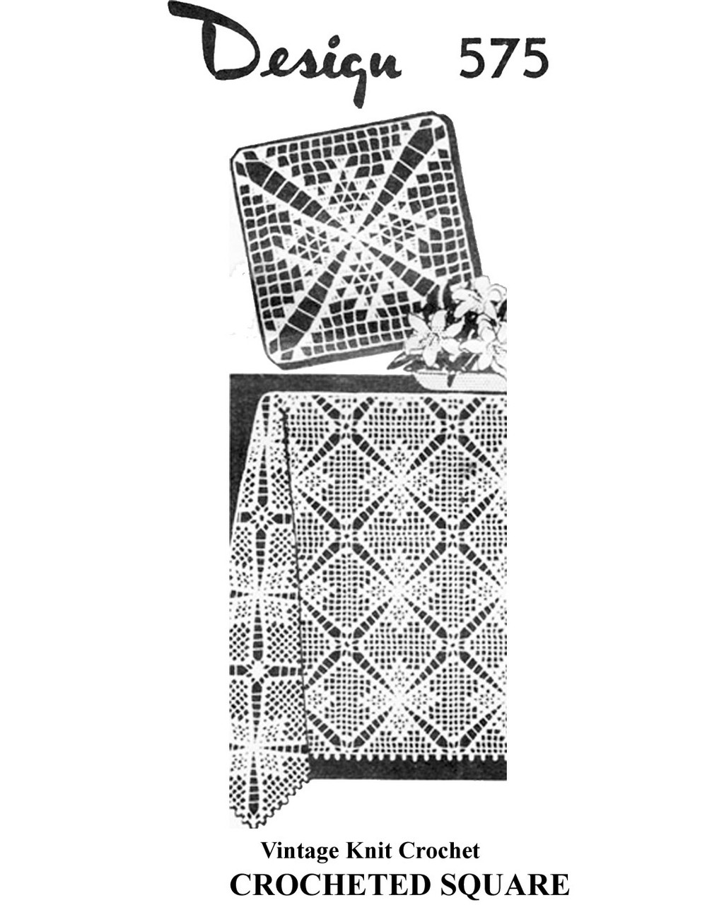 Spiderweb Square Crochet Pattern, Mail Order Design 575