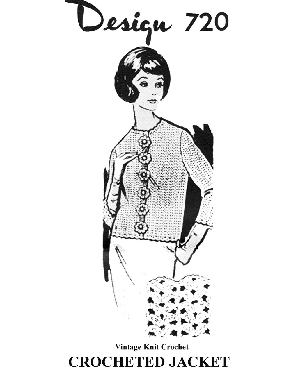 Shell Stitch Crocheted Jacket Pattern for Plus Size Women Design 720