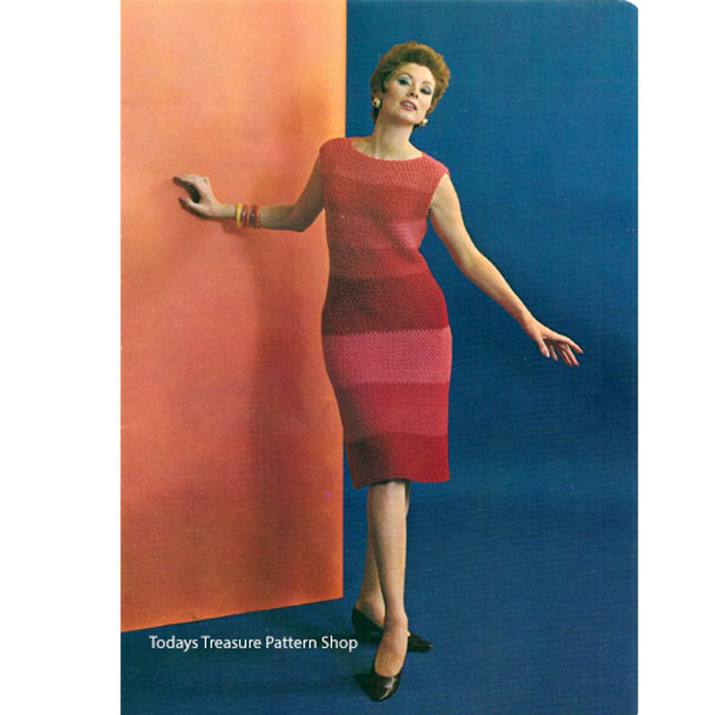 Straight Sleeveless Crochet Striped Dress Pattern