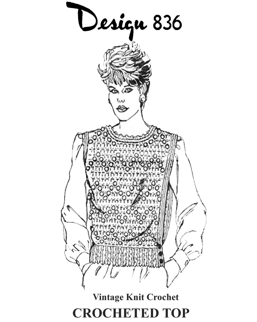 Crochet Plus Size Tabard Top Pattern Design 836