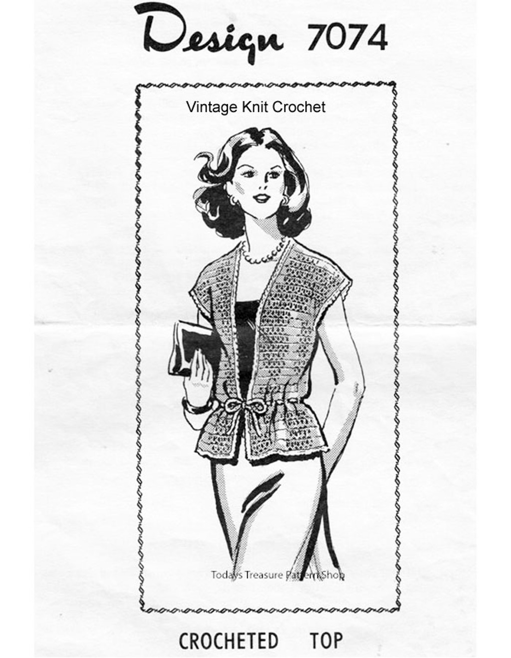 Easy Crochet Top Pattern, Mail Order Design 7074
