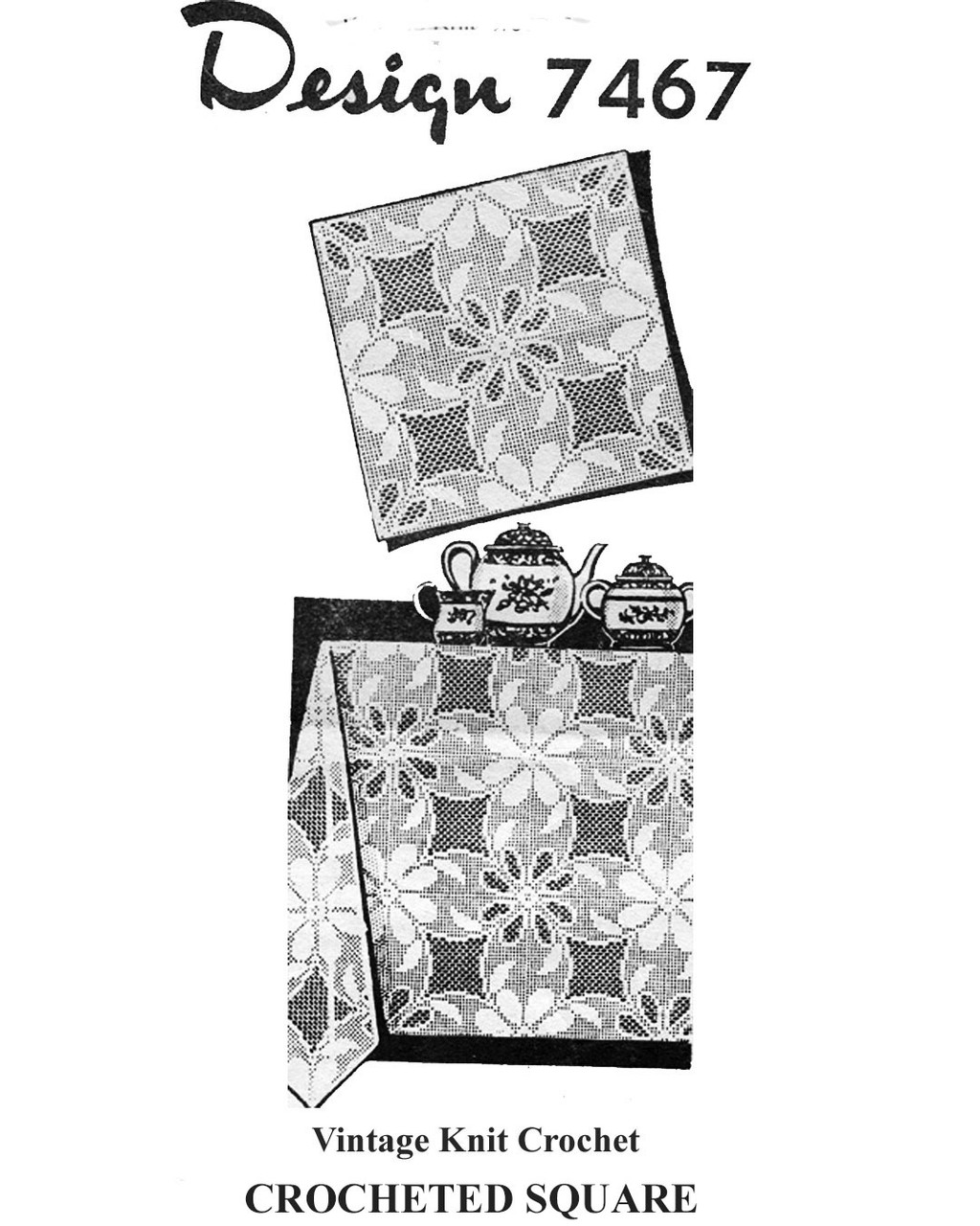 Large Crocheted Square Pattern Design 7467