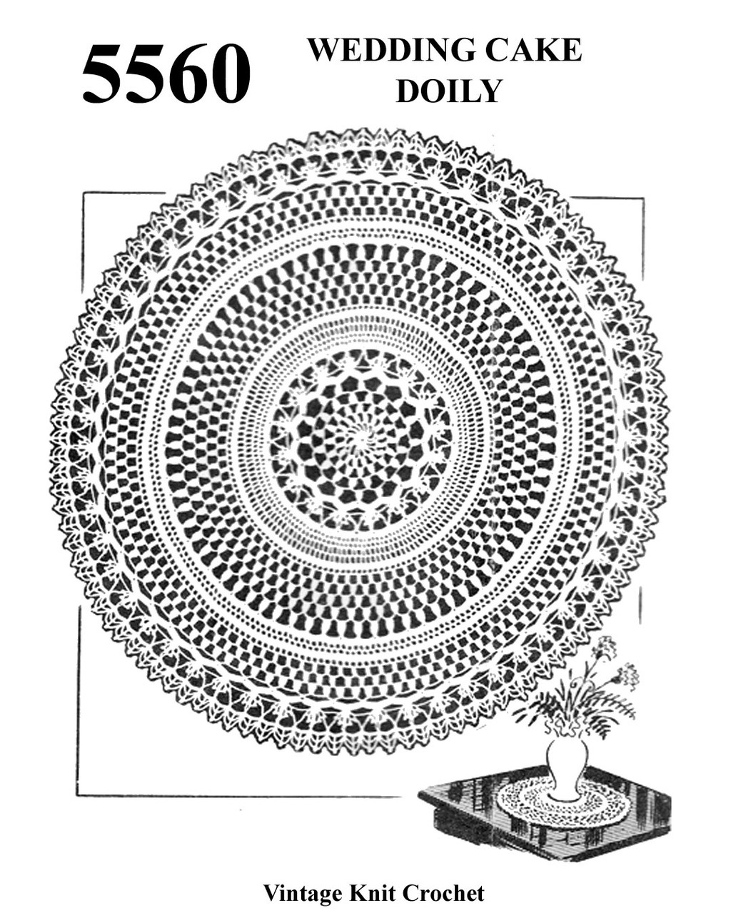 Wedding Cake Crocheted Doily Pattern, Centerpiece No 5560