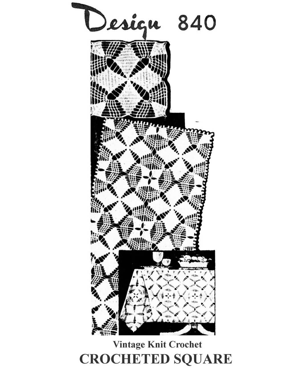Double Star Crochet Square Pattern for home accessories, Design 840