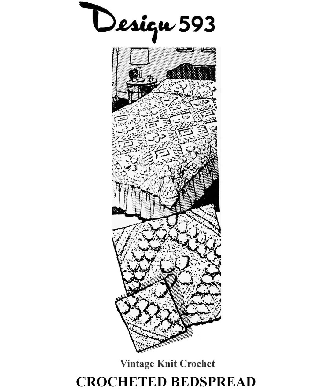 Bedspread Squares Knitting Pattern Design 593