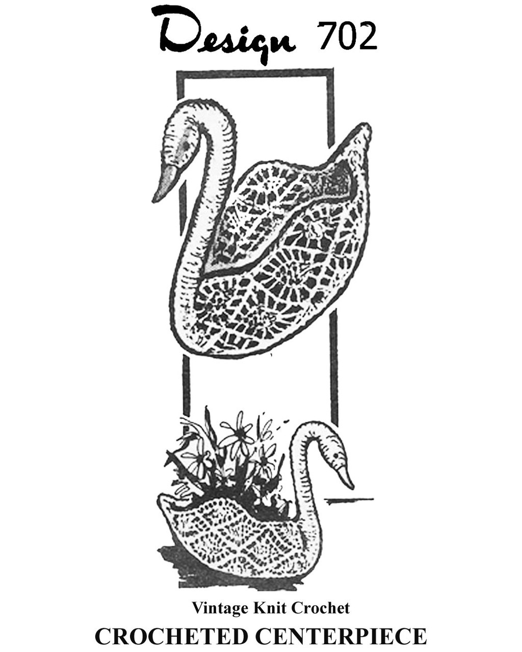 Swan Shape Crocheted Basket Pattern Design 702