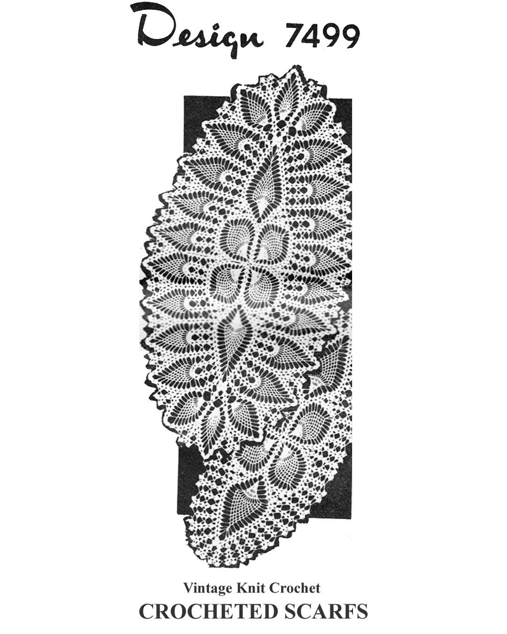 Pineapple Runners Pattern, Oval in two sizes, Mail Order Design 7499