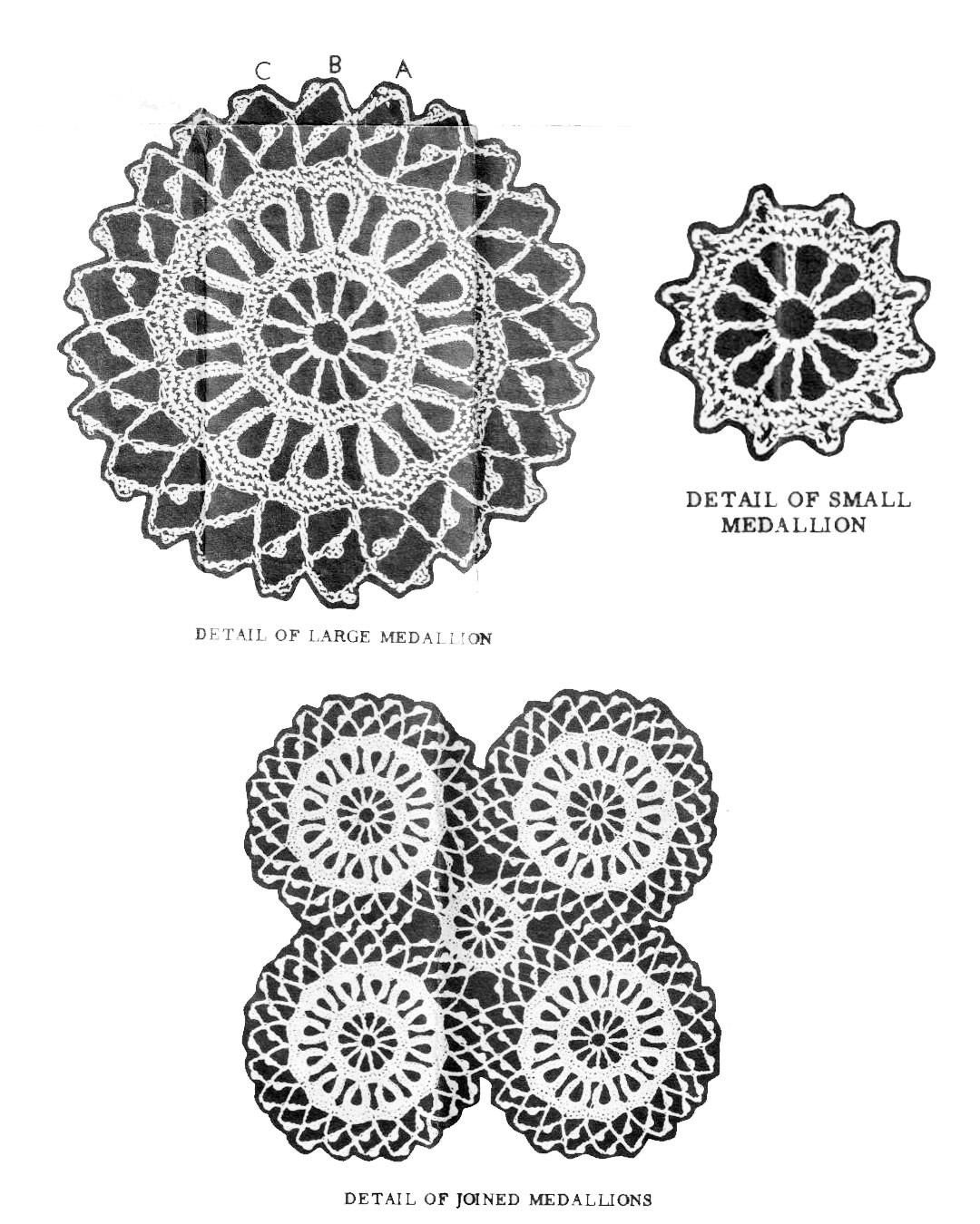 Big Small Pattern Crochet Motifs Pattern, Large Small, Laura Wheeler Mail Order Design 1018