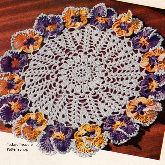 Vintage Crochet Sunflower Doily Pattern from Coats Clarks