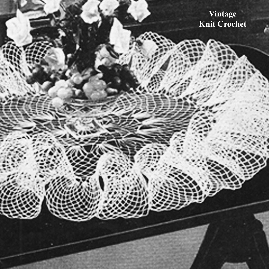 Centerpiece Ruffled Doily Crochet Pattern, Lace Mesh