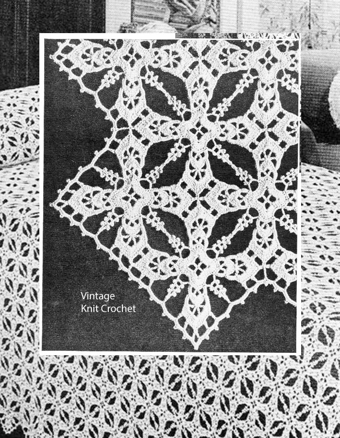 Iris Bedspread Crochet Pattern Vintage 1930s