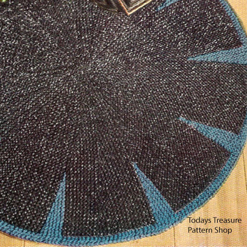 Round Rug Knitting Pattern, Two Colors, 28 Inches