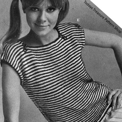 Striped Shell Top Knitting Pattern