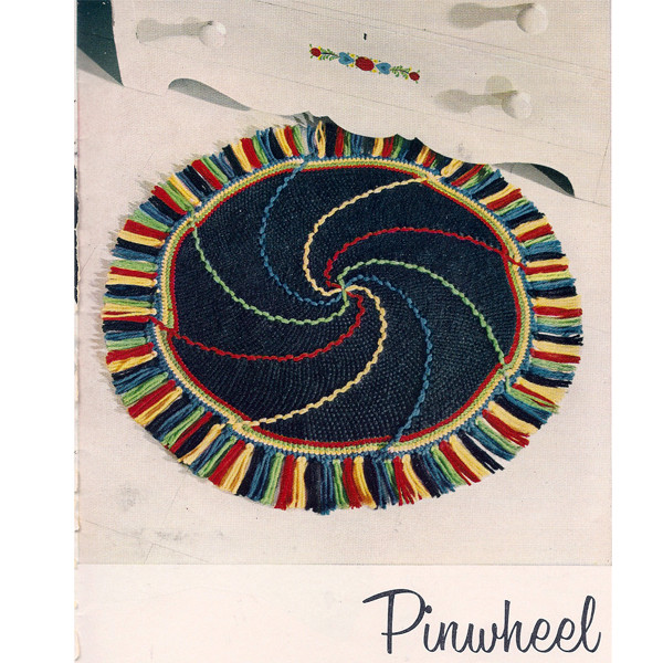 Fun Colorful Pinwheel Crochet Rug Pattern