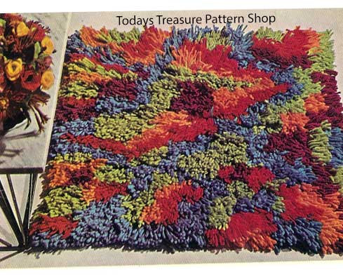 Colorful Crocheted Loop Stitch Rug Pattern