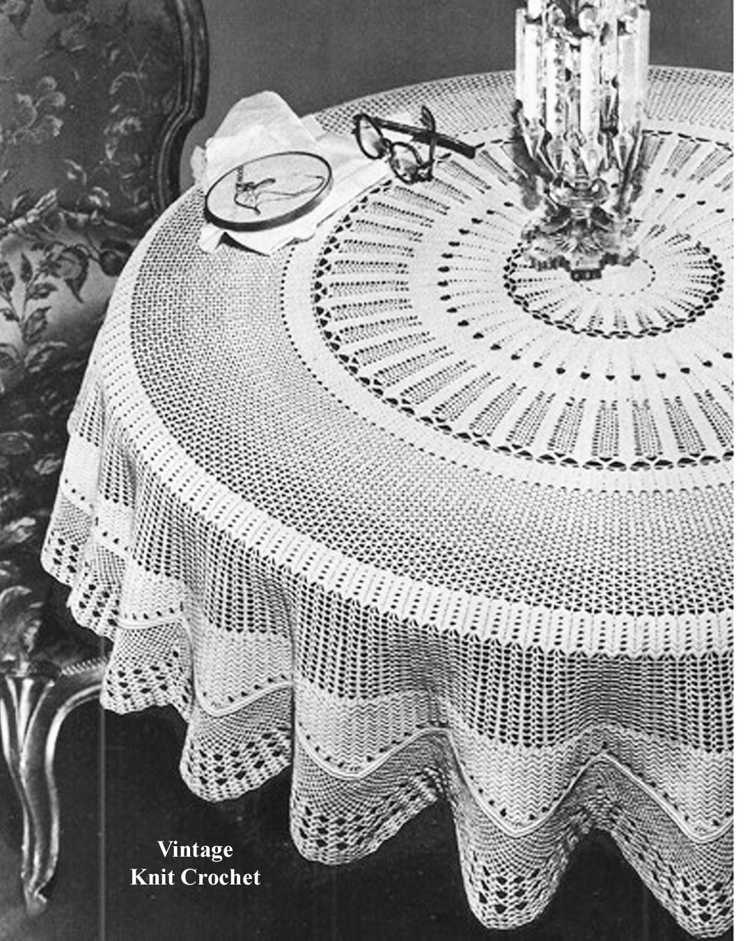 Round Crochet Tablecloth Pattern, Victorian Cloth