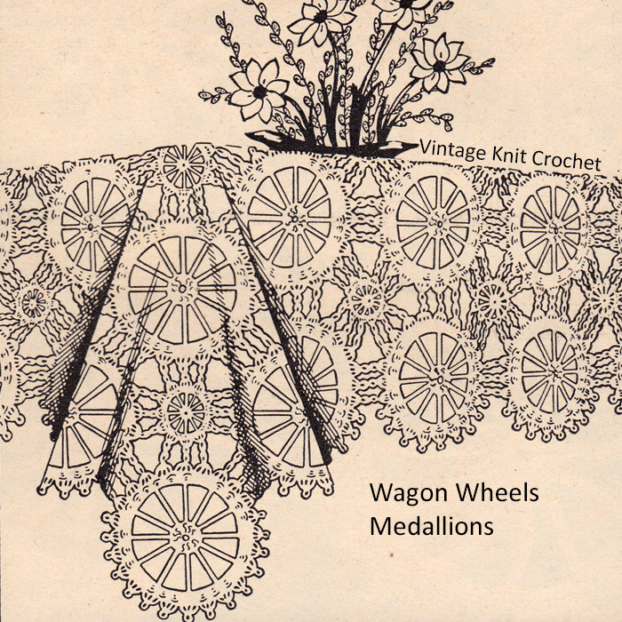 Wheel Crochet Pattern Crochet Motif Pattern, Wagon Wheel Medallion