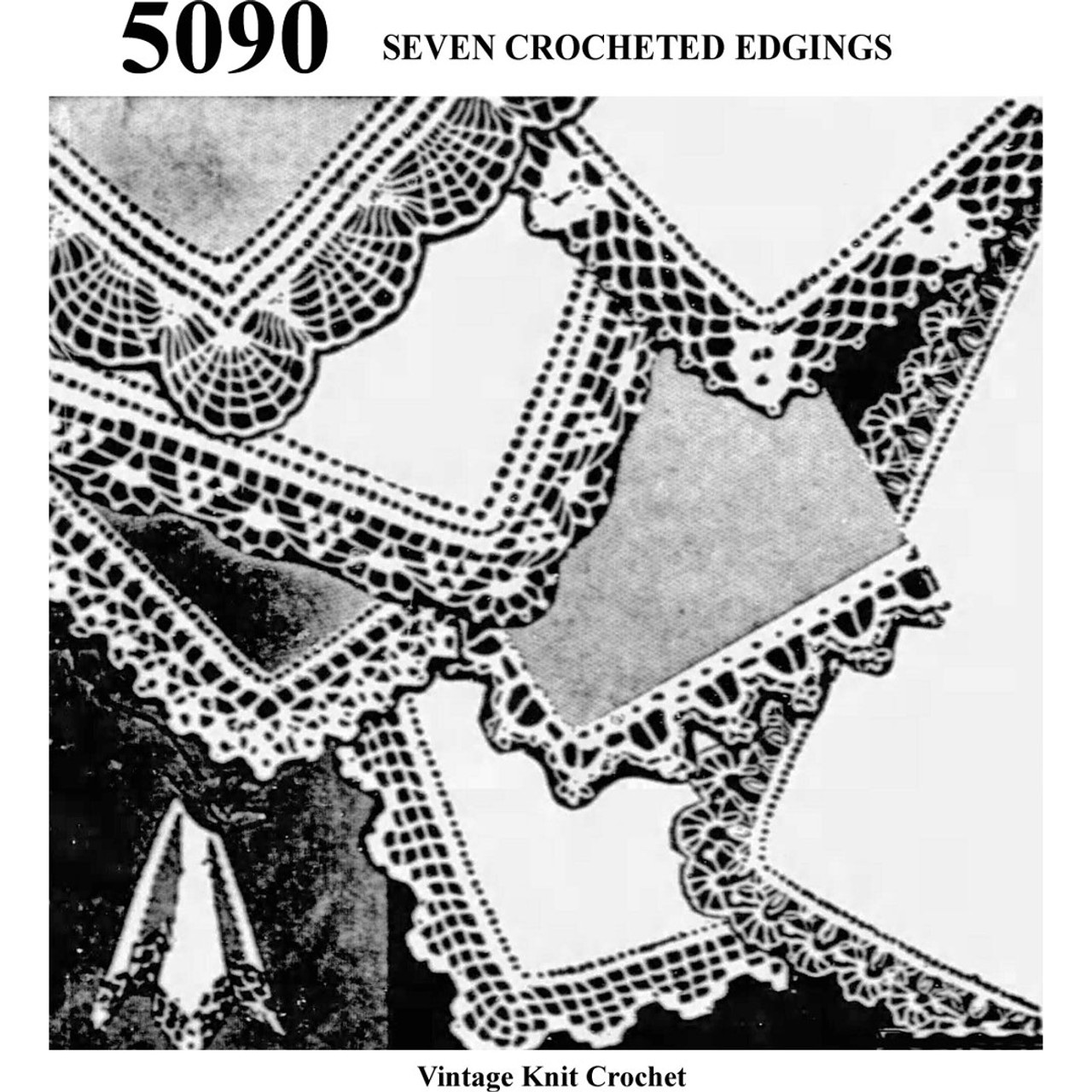 Vintage Crochet Handkerchief Edgings Pattern No 5090