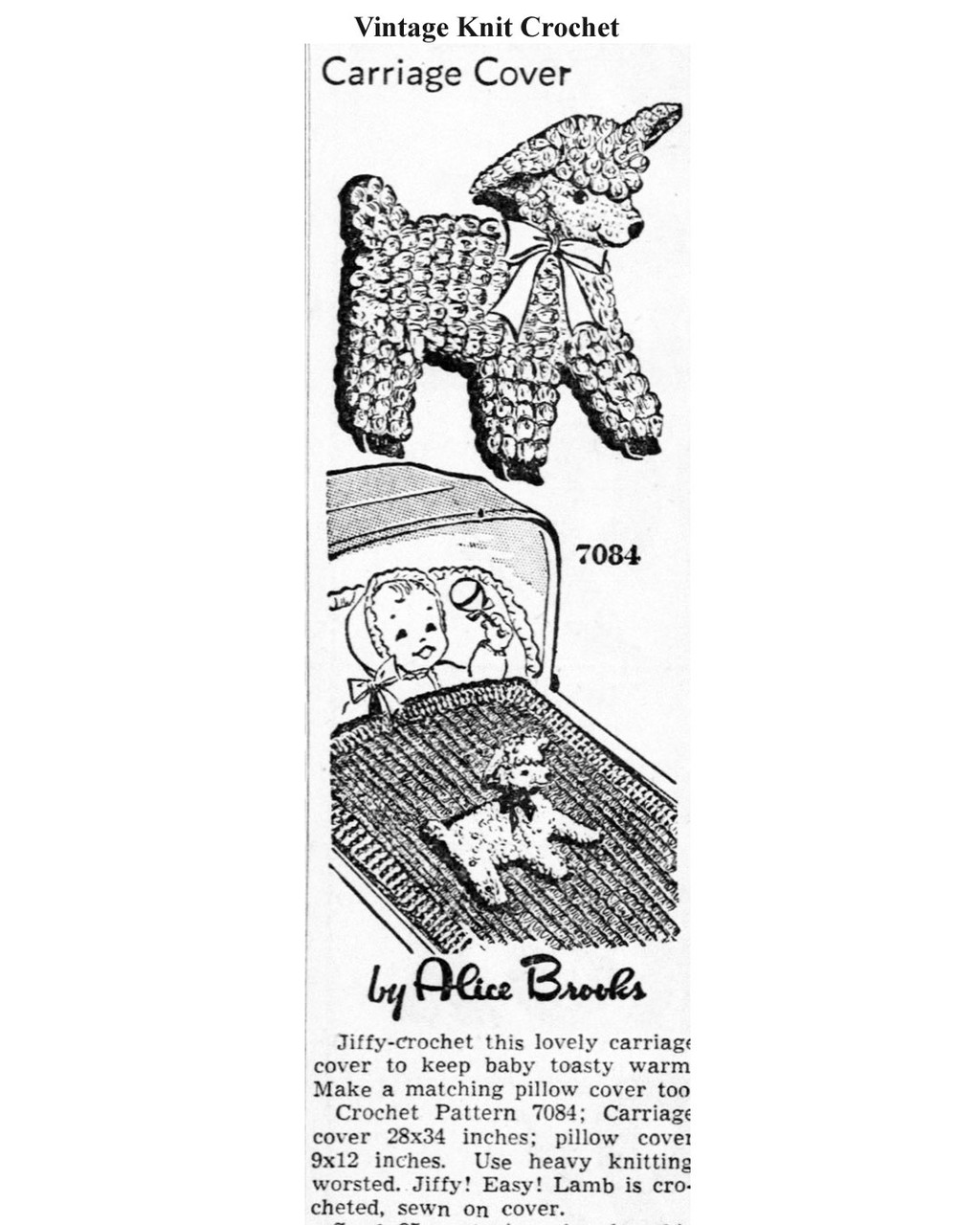 MaiL Order Design 7084, Crochet Baby Blanket Newspaper Advertisement