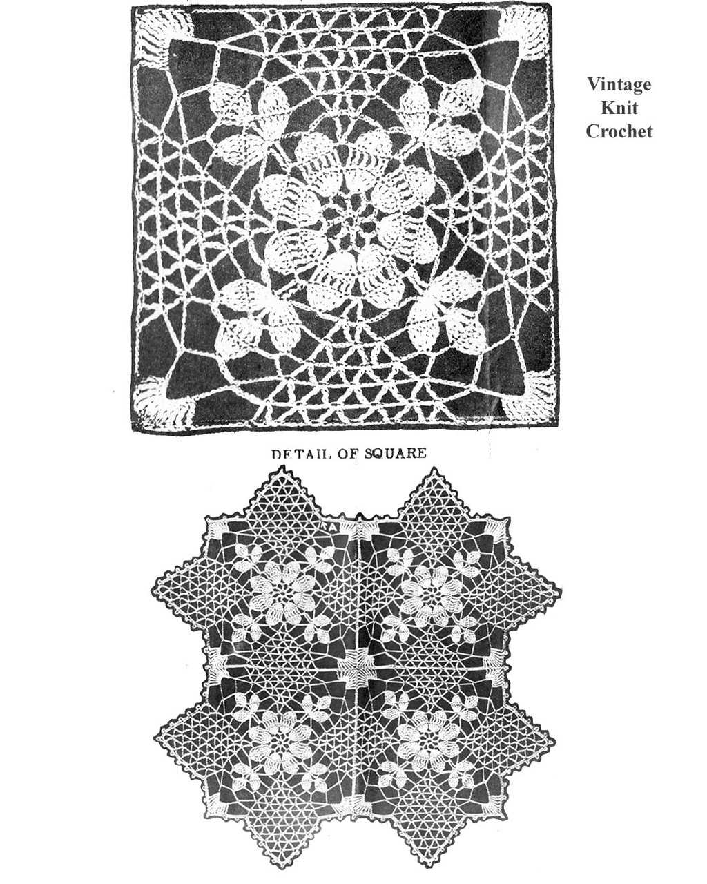 Dogwood Tablecloth Square Crochet Pattern Illustration