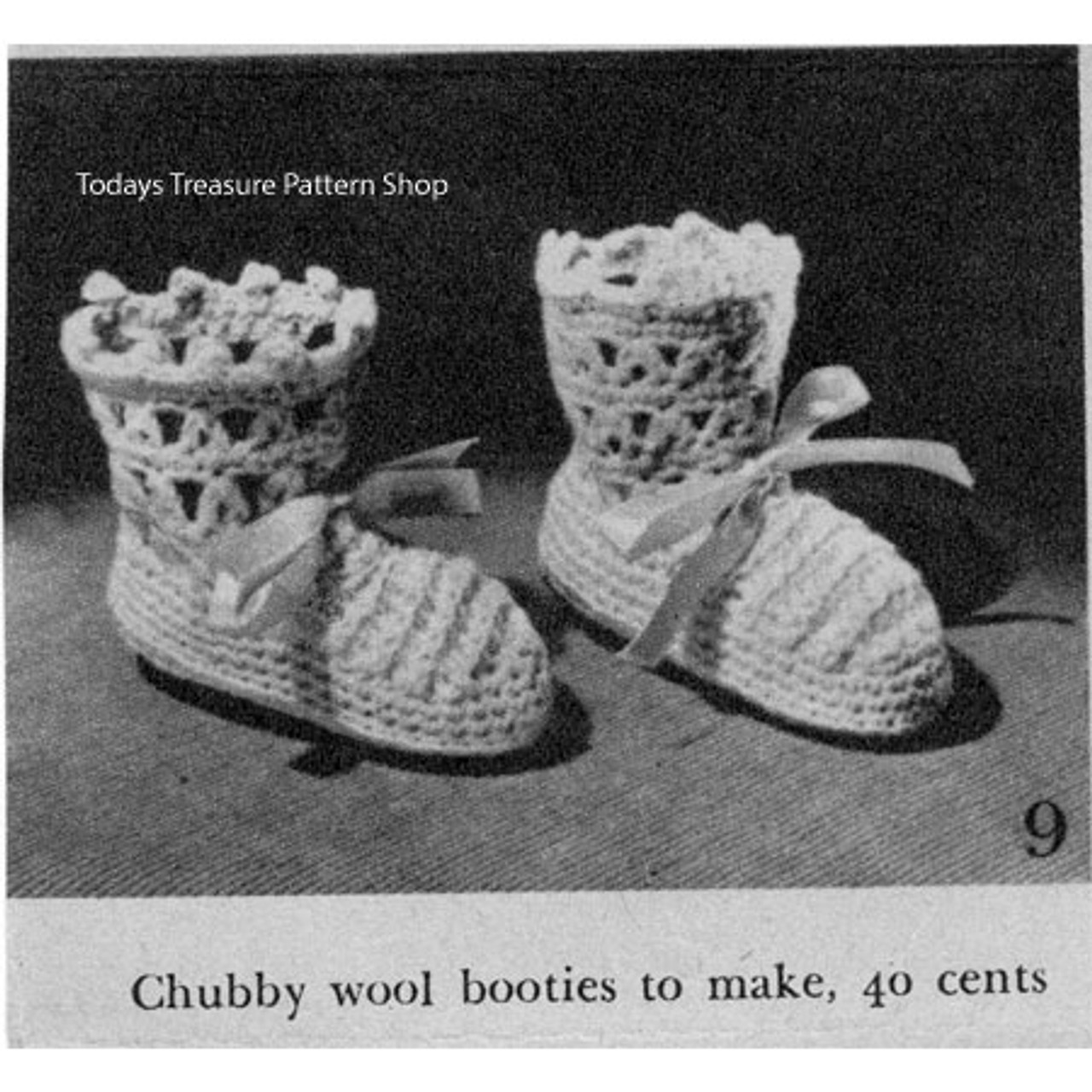 High Top Crochet Baby Booties Pattern 