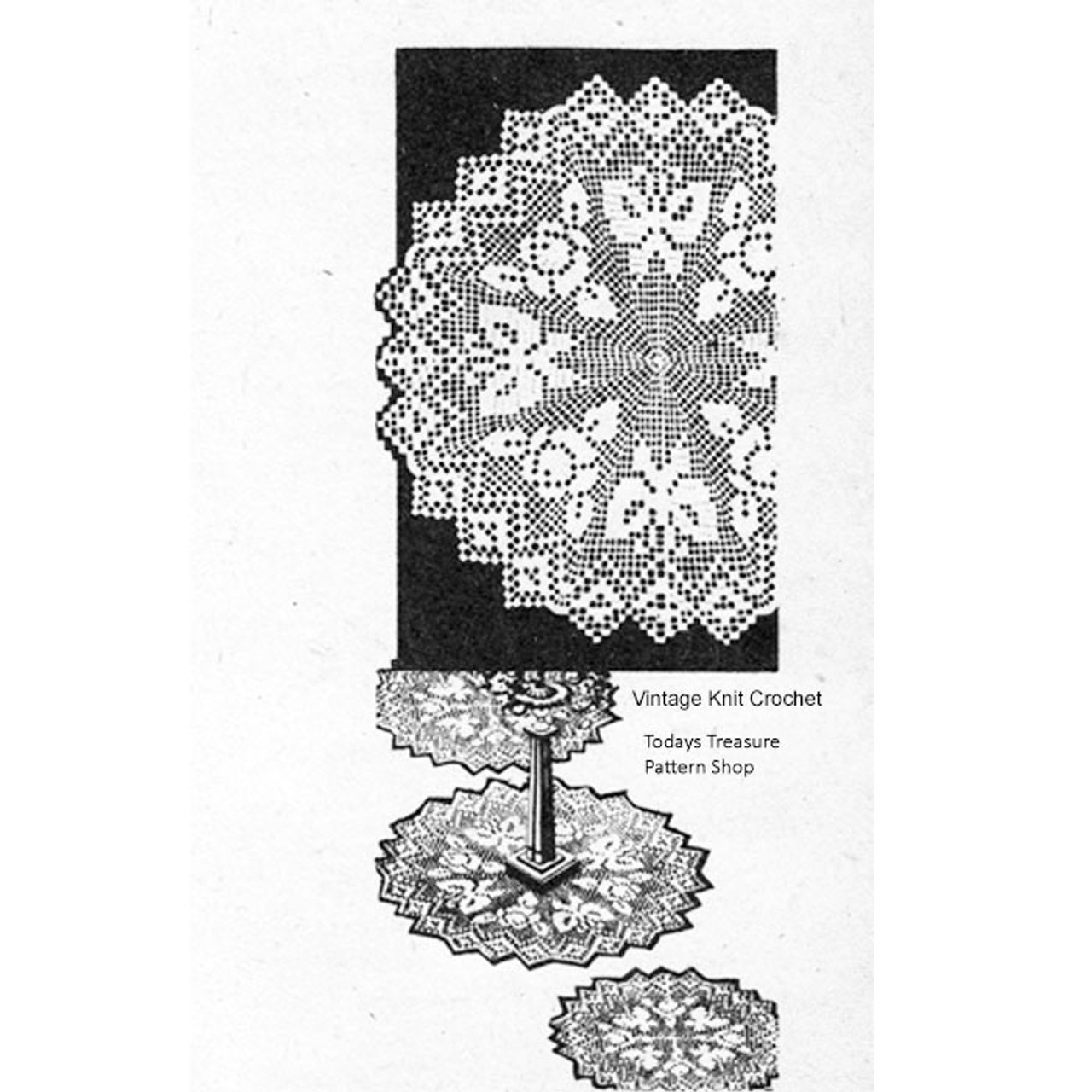 Vintage Filet Butterfly Doily Pattern No 736
