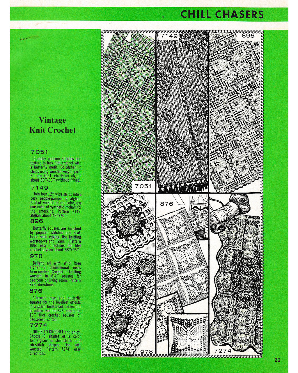 Laura wheeler design 7126 filet squares in 1985 needlecraft patterns catalog.