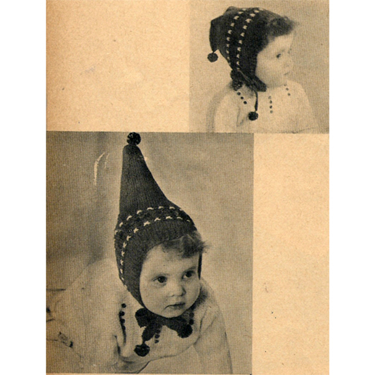 Vintage Childs Pixie Hat Knitting Pattern 