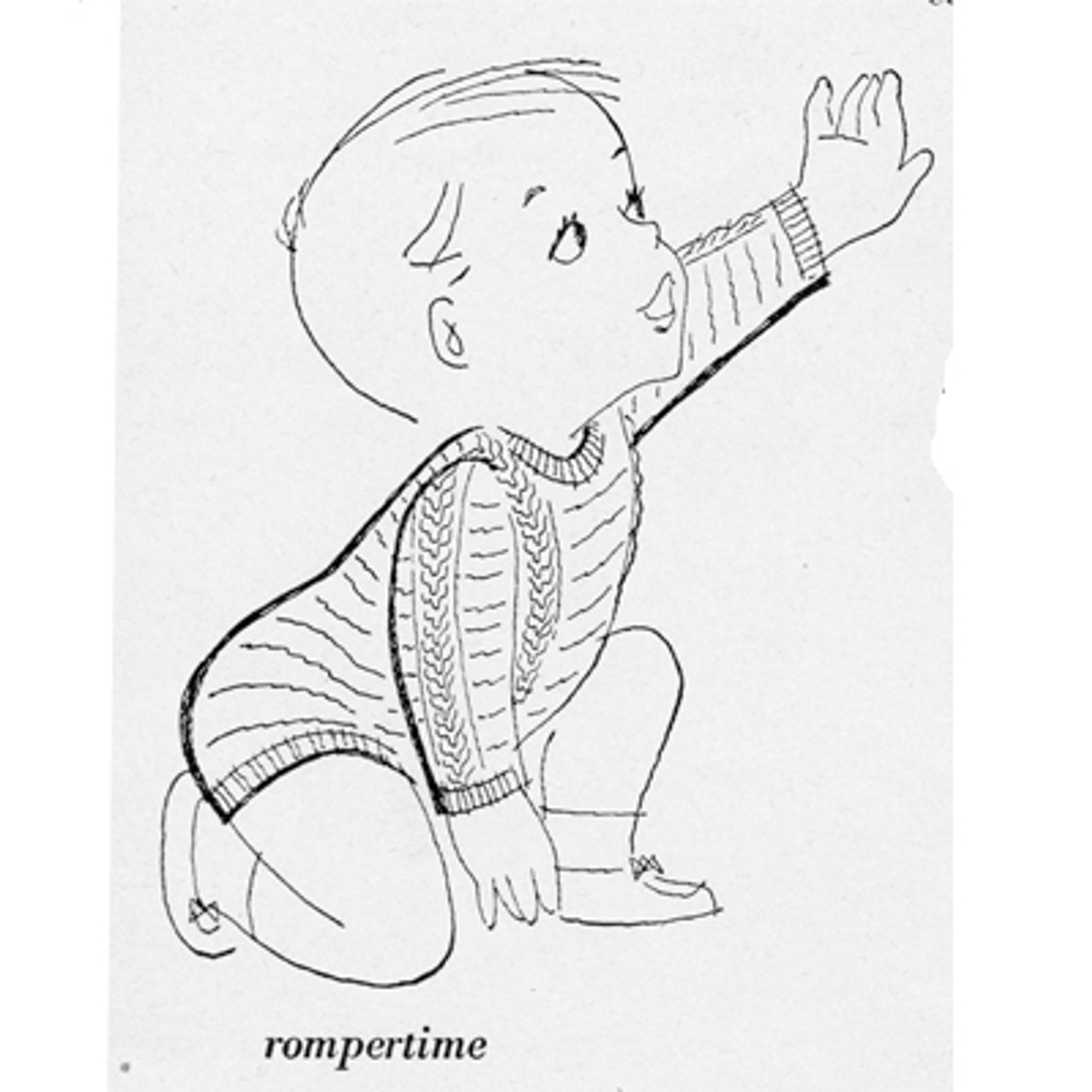 Cable Baby Knitted Suit Illustration