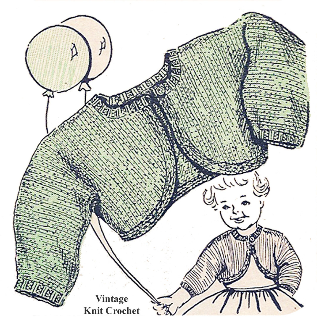 Baby Knitted Bolero Pattern, Vintage Workbasket